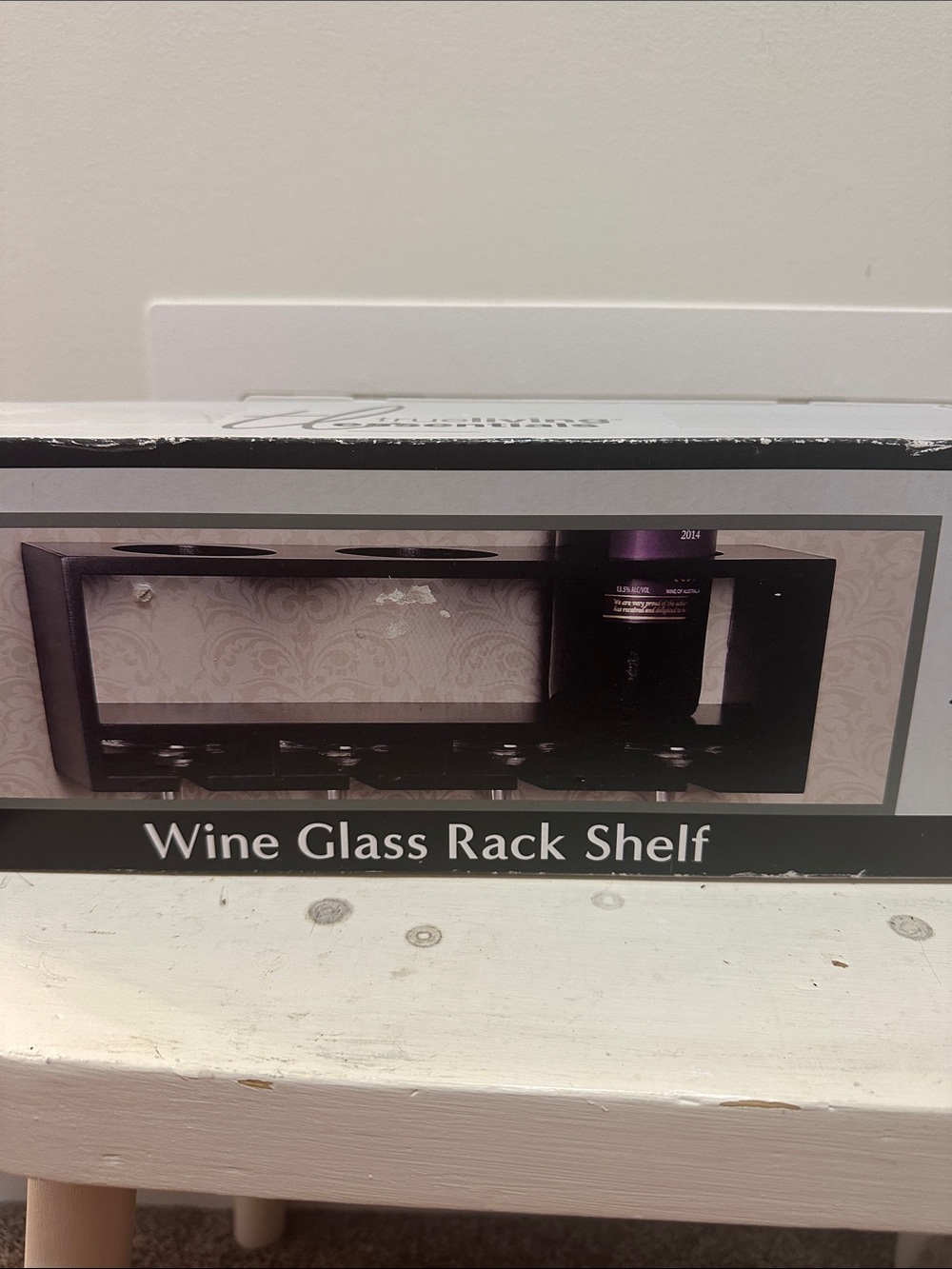 Black Wine Glass Rack Shelf - Picture 2 of 4